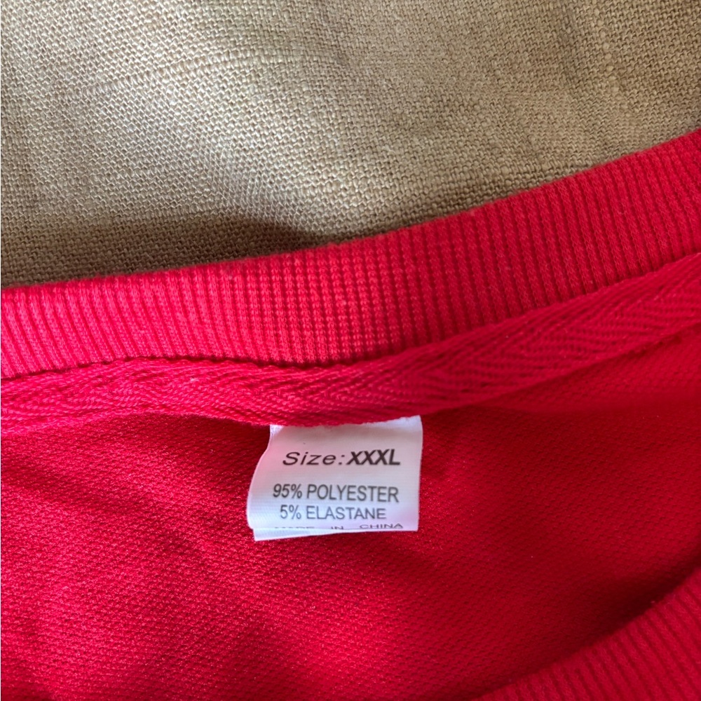 Red Black White T shirt or pajama shirt (part of set) - Picture 2 of 4